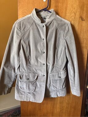 J. Jill Light Taupe Utility Jacket with Snap Pockets